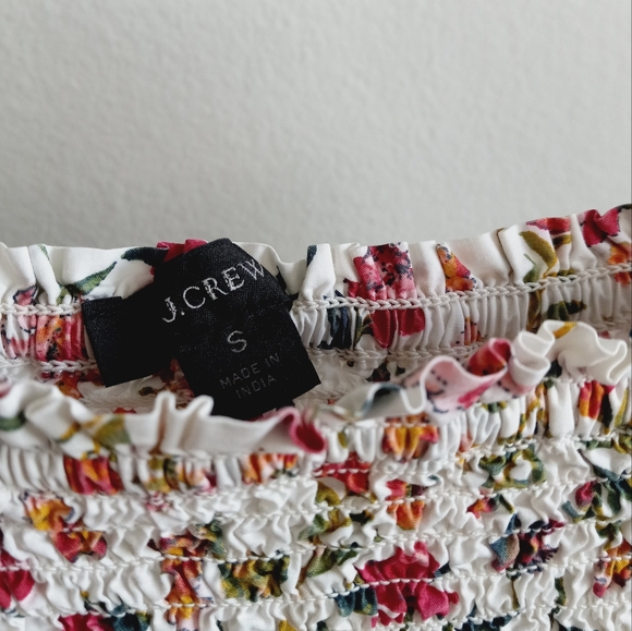 J. Crew Smocked Puff Sleeve Poplin Midi Dress In Vintage Floral S - Picture 5 of 15